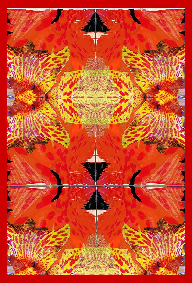 Tiger, Lilly, Tapestry, Pink, Yellow Digital Art by Scott S Baker