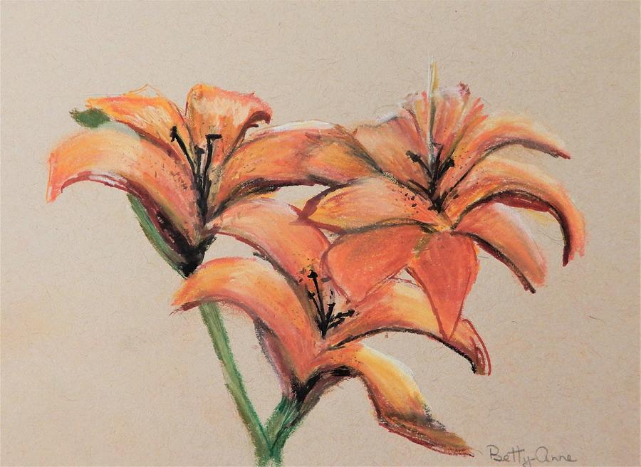 Tiger Lily Trio Mixed Media by Betty-Anne McDonald