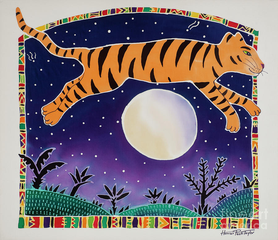 The Tiger That Swallowed The Moon Tiger Moon Painting by Harriet Peck Taylor - Fine Art America