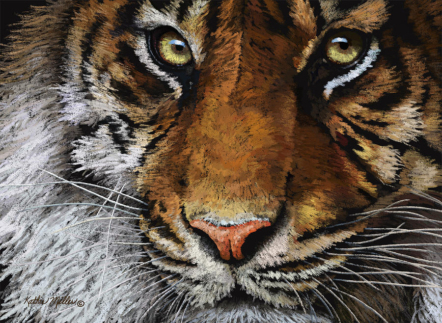 Tiger Portrait Digital Art by Kathie Miller