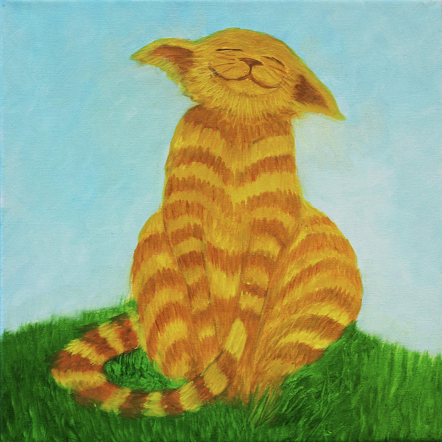 Tigerpus is happy Painting by Tone Aanderaa