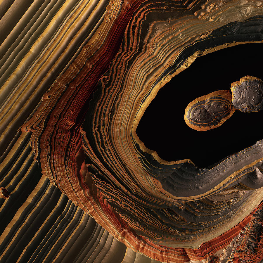 Abstract Digital Art - Tigers Eye Canyon by Spacefrog Designs