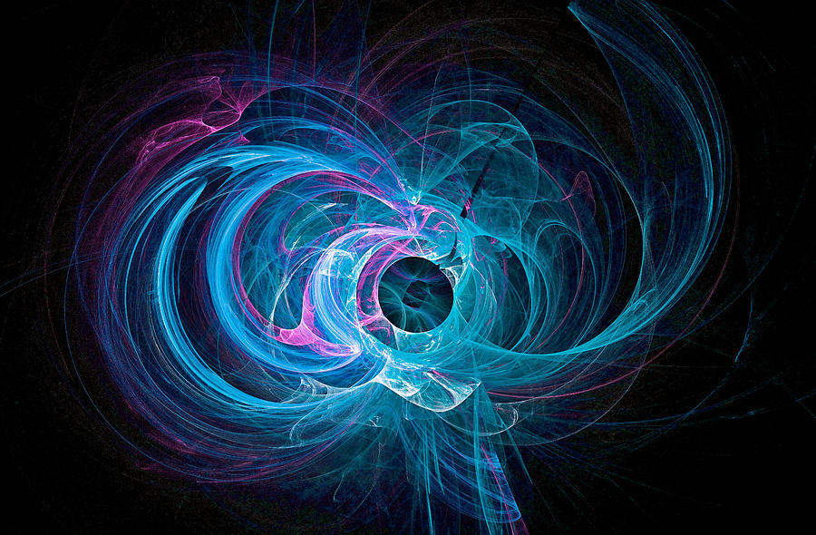 Tight Spiral Fractal Art Blue Digital Art by Don Northup