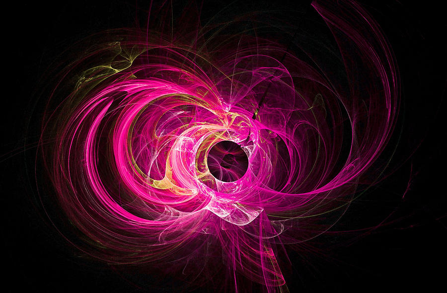 Tight Spiral Fractal Art Pink Digital Art by Don Northup