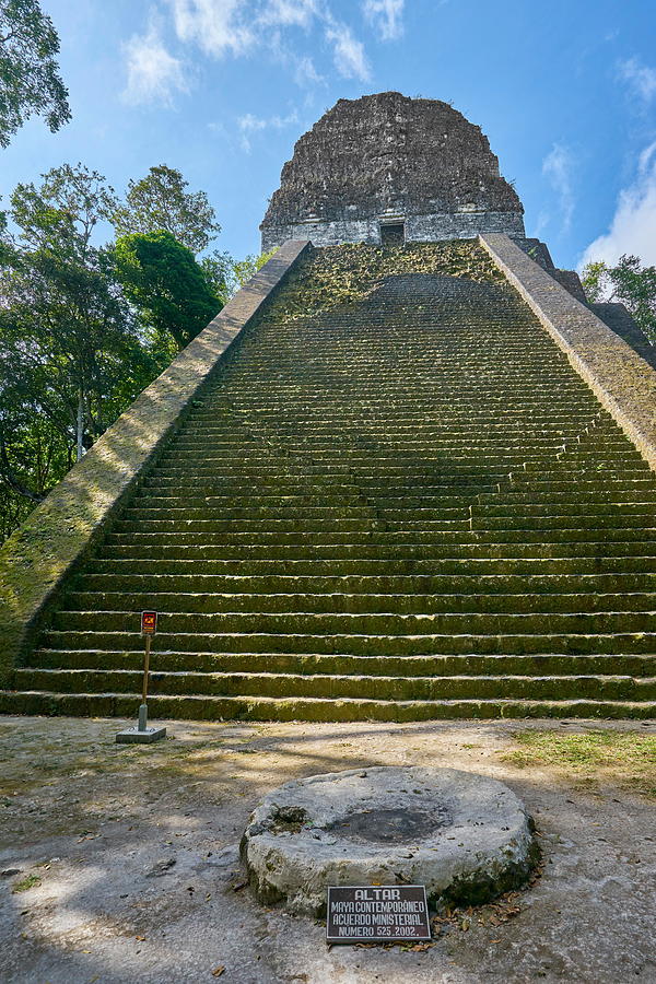 Mayan Photograph - Tikal National Park - Temple V, Ancient by Jan Wlodarczyk