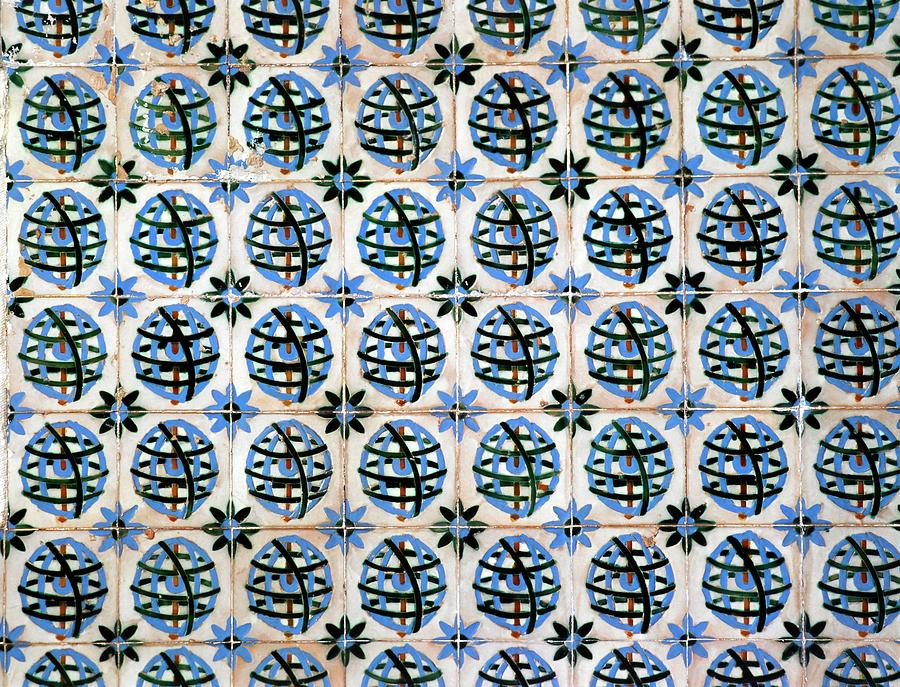 Tile of a street of Lisbon, Portugal. Ceramic Art by Album