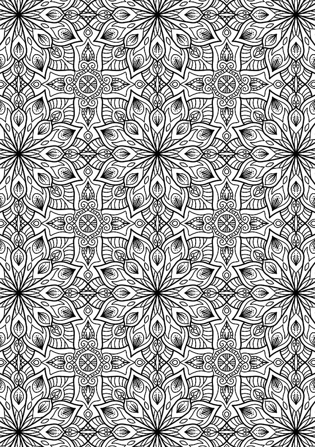 Abstract Mixed Media - Tiled Pattern 4 by Delyth Angharad