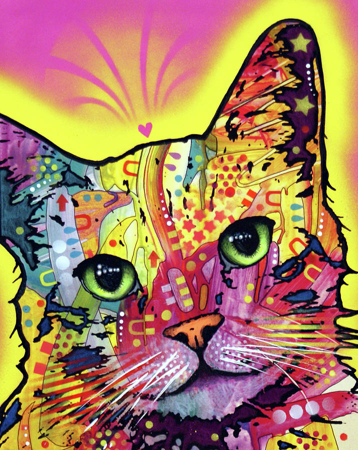 Kitty Mixed Media - Tilt Cat I by Dean Russo