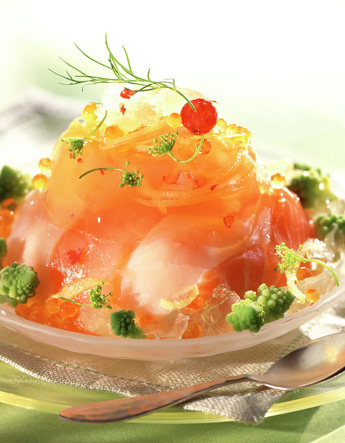 Timbale De Poisson En Gelee De Citron Fish In Lemon Jelly Timbale Photograph by Hussenot