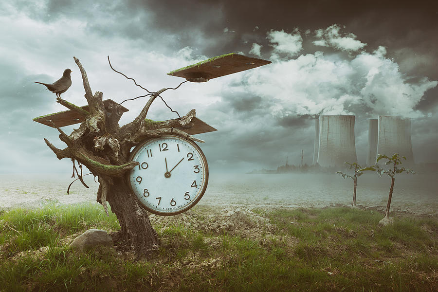 Clock Photograph - Time Flies by Peter Cakovsky