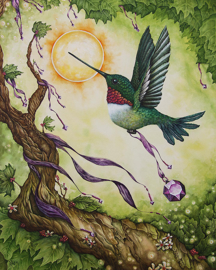 Hummingbird Painting - Time Flies Tomorrow by Christina Meeusen
