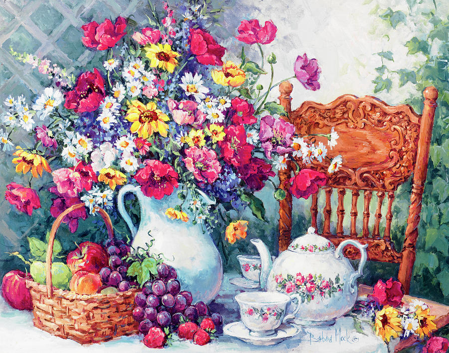 Nature Painting - Time For Tea by Barbara Mock