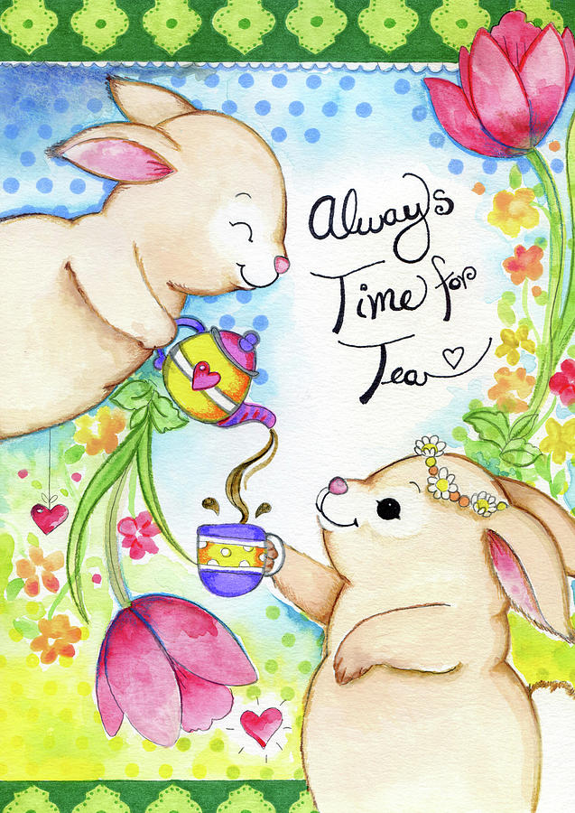 Easter Mixed Media - Time For Tea by Valarie Wade