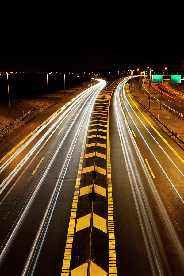 Time-lapse View Of Traffic On Highway Photograph by Henrik Weis