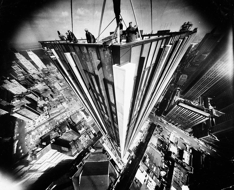 New York City Photograph - Time-Life Building Under Construction by Yale Joel