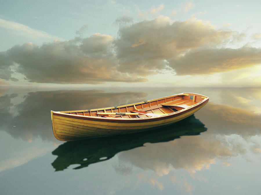 Canoe Painting - Time Out 13 by Carlos Casamayor Canoe Painting - Time Out 13 by Carlos Casamayor