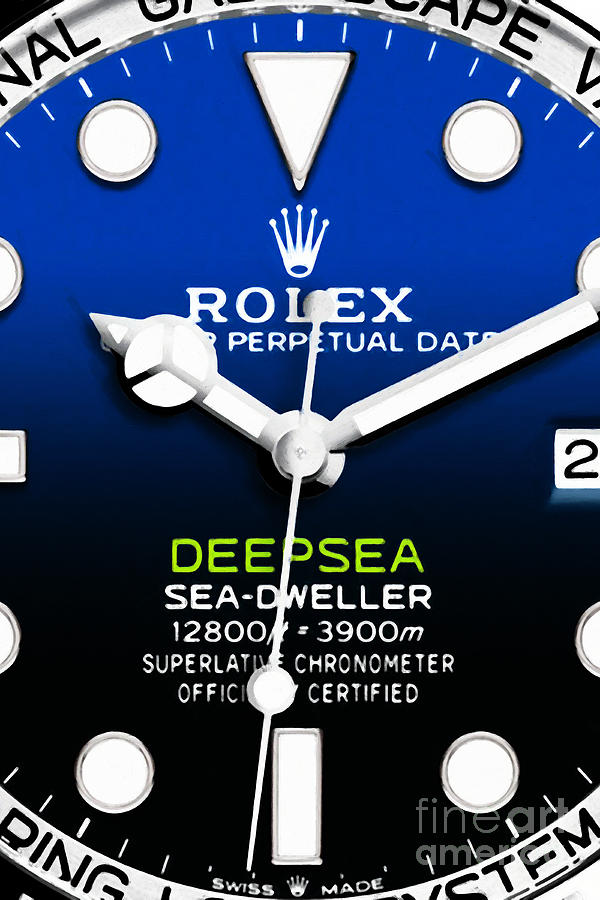 Time Piece Rolex Deepsea Sea Dweller 20191011a Painterly Vertical Photograph by Wingsdomain Art and Photography