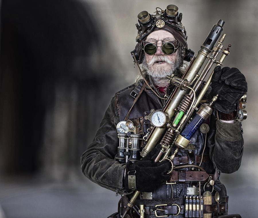 Goggle Photograph - Time Warrior - Steampunk Wars 1911 by Daniel Springgay