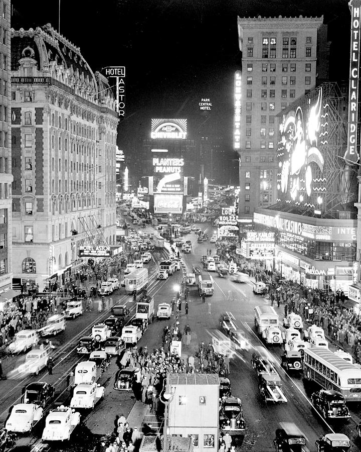 Times Square At Night Is A Vision Of Photograph by New York Daily News Archive