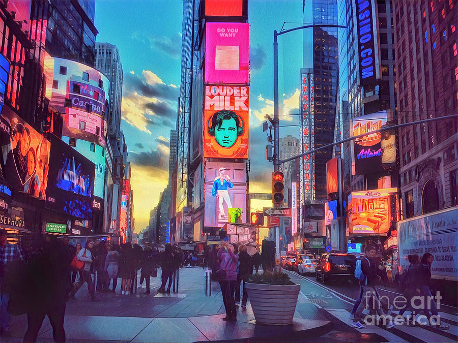 Times Square At Twilight - The Lights Of New York Photograph