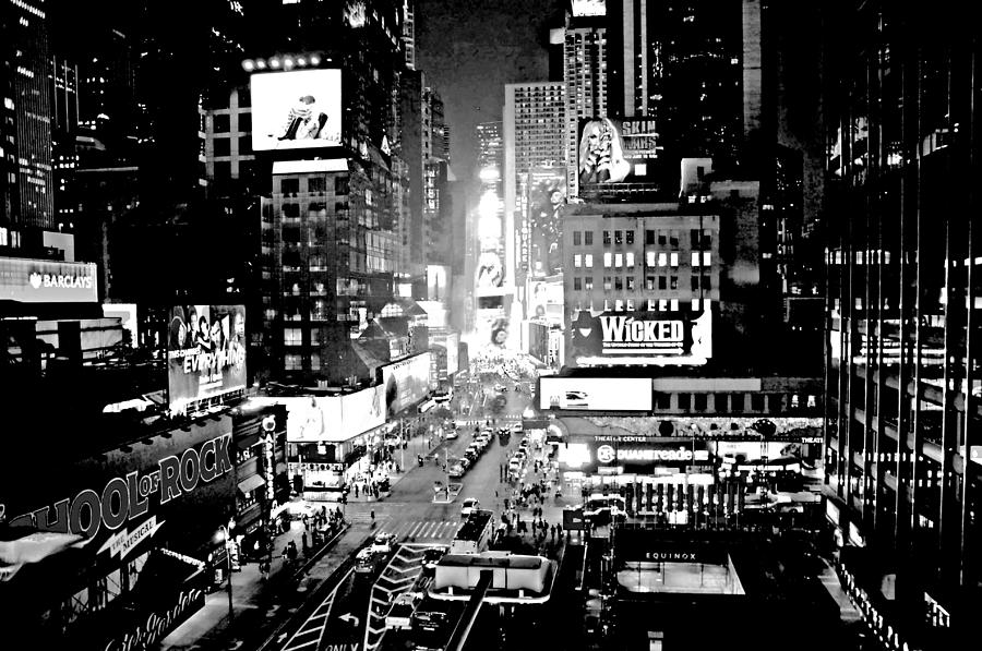 Times Square Black and White Photograph by Diana Angstadt