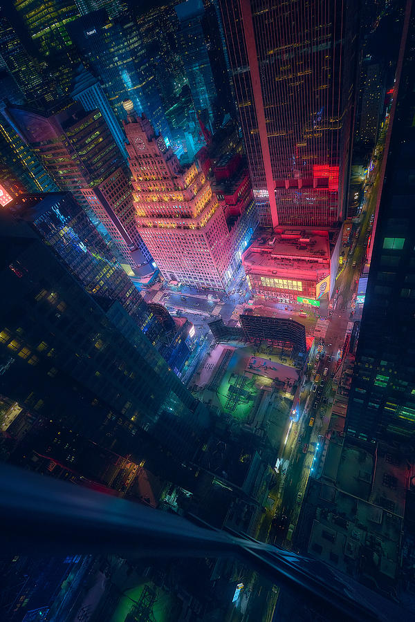 Night Photograph - Times Square Colors by Javier De La Torre