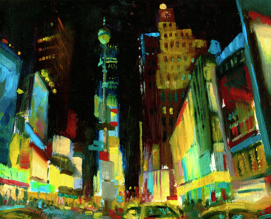 Landscape Painting - Times Square II by Hall Groat Ii