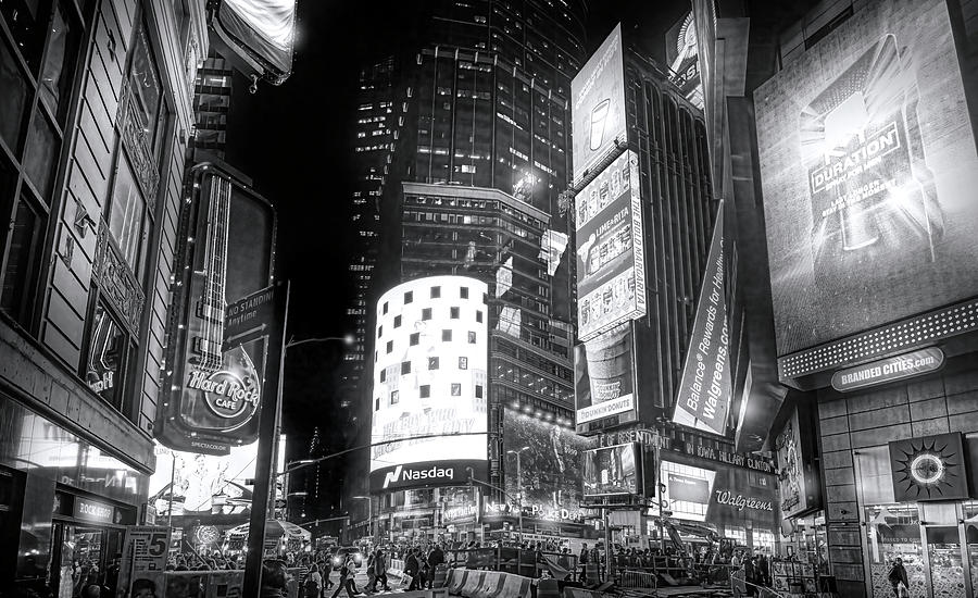 Times Square in Black and White Photograph by Mark Andrew Thomas