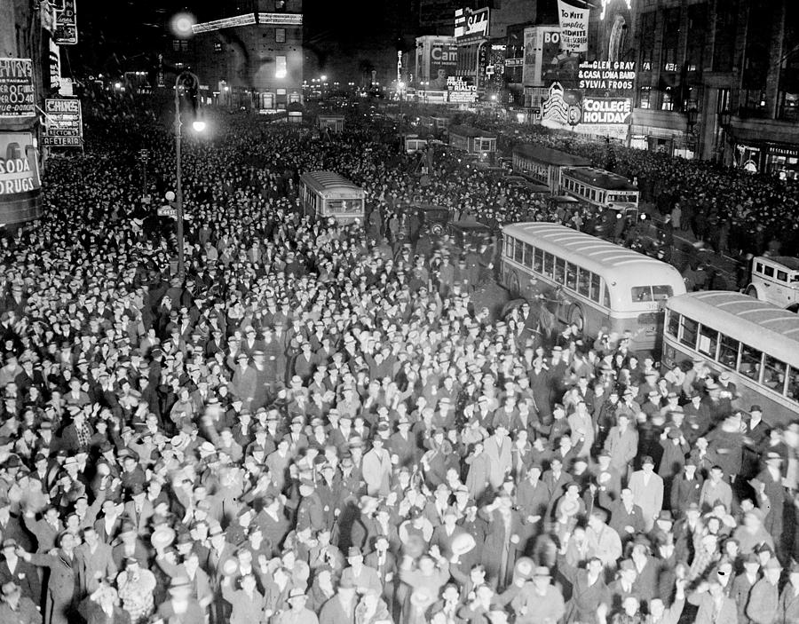 Times Square Is Packed With People Out Photograph by New York Daily News Archive