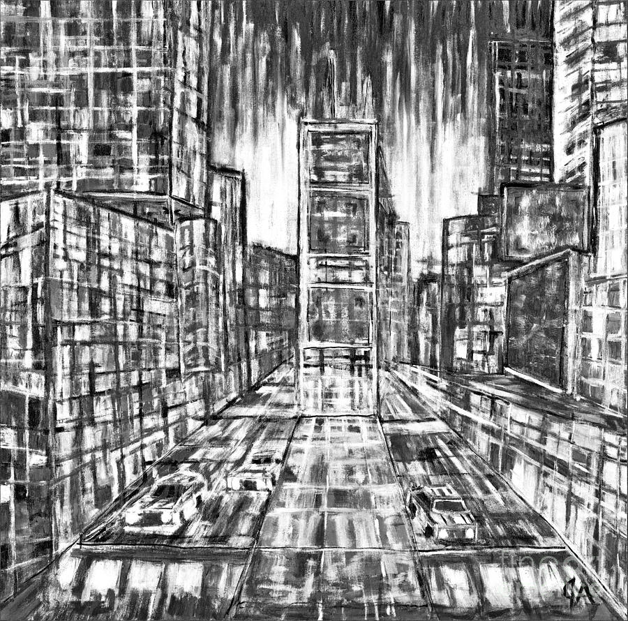 Times Square Lines And Squares - black white by Jeremy Aiyadurai Times Square Lines And Squares - black white by Jeremy Aiyadurai