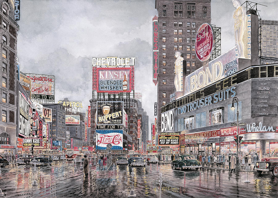 Car Painting - Times Square: New York by Stanton Manolakas