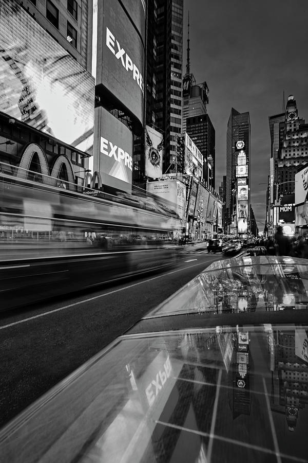 Times Square NYC BW Photograph by Susan Candelario