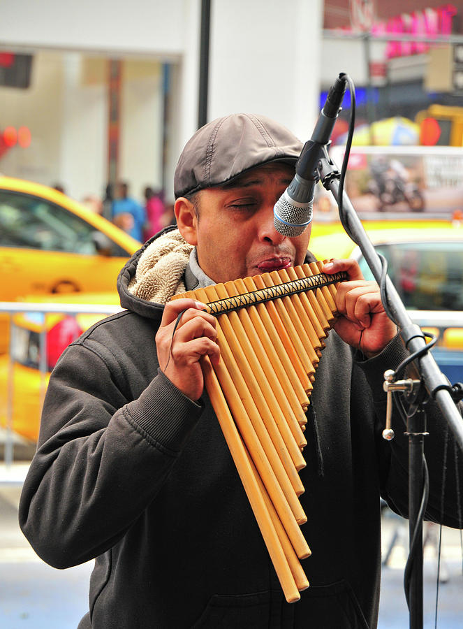 Times Square Street Musician Photograph by Mike Martin
