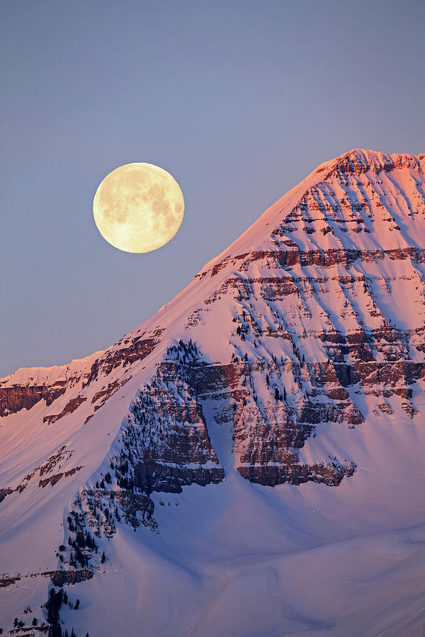 Mountain Photograph - Timpanogos Moonset by Wasatch Light