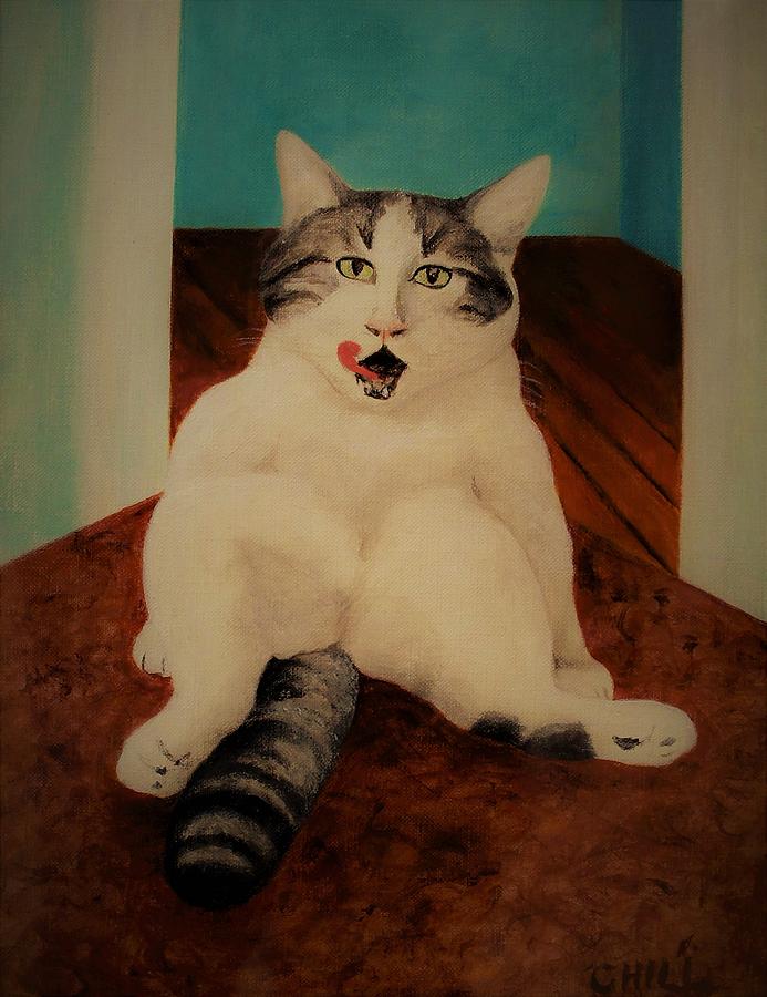 Tim's Cat Painting by Charles Hill - Fine Art America