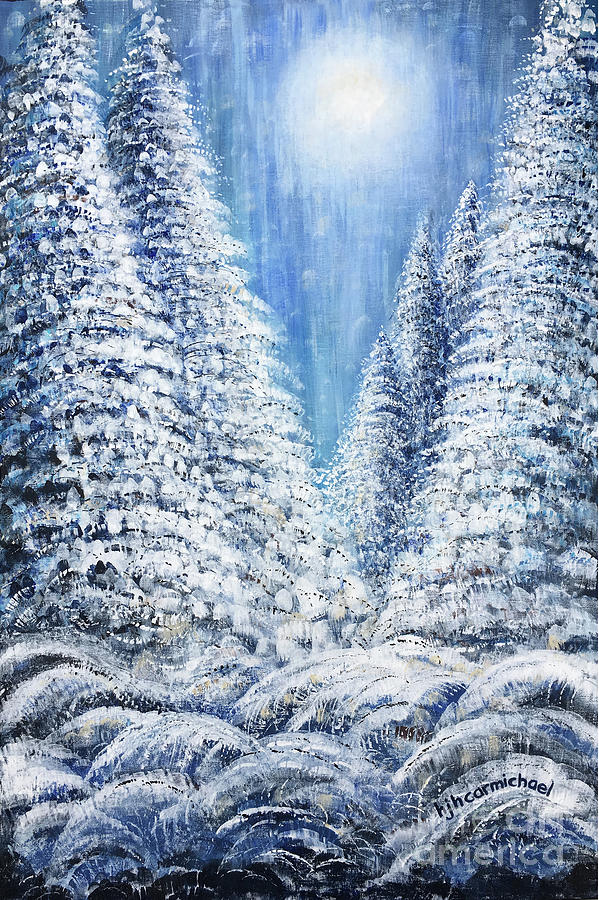 Tims Winter Forest 2 Painting by Holly Carmichael