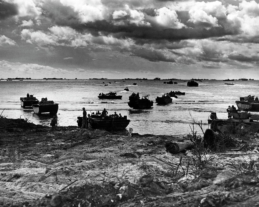 Tinian Island Invasion Photograph by Underwood Archives