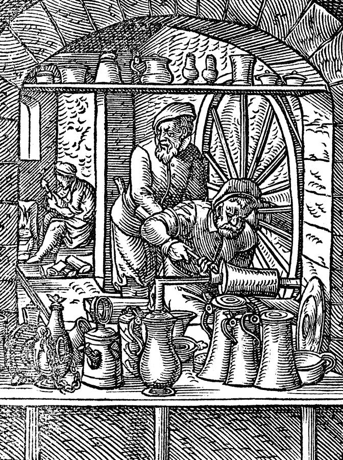 Tinsmiths, 1568 Photograph by Science Source