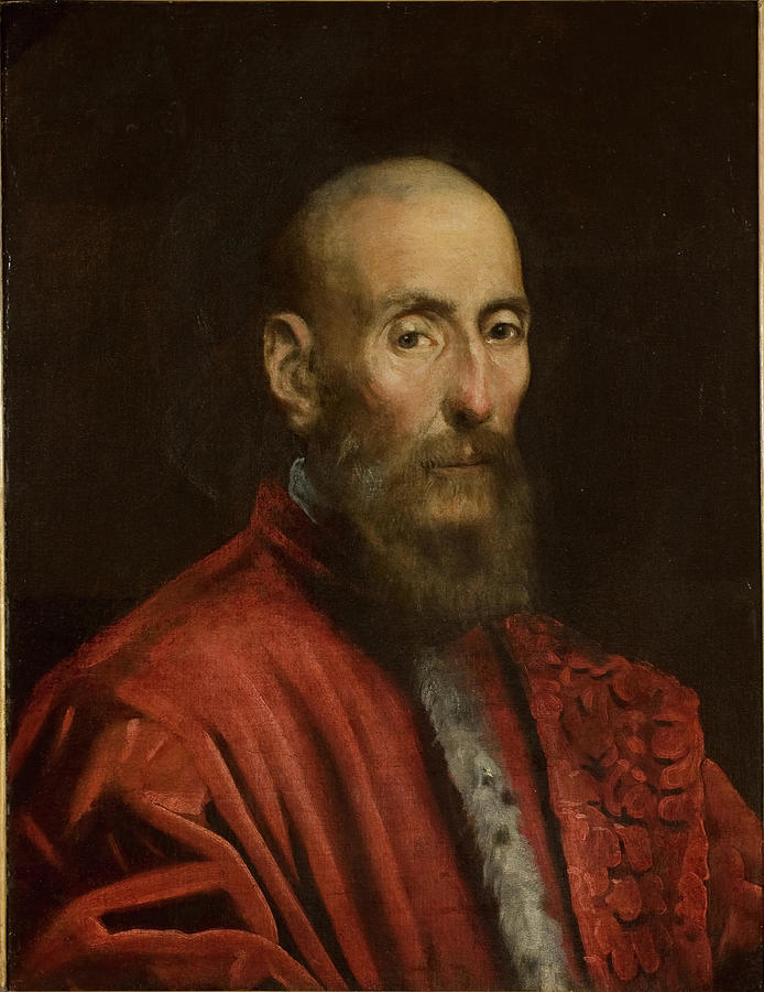 Tintoretto -Venice, 1519 -1594-. Portrait of a Senator -ca. 1580-. Oil on canvas. 64 x 49.5 cm. Painting by Tintoretto -1518-1594-