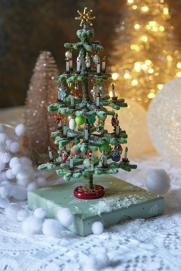 Tiny Decorated Christmas Tree Ornament Photograph by Inge Ofenstein
