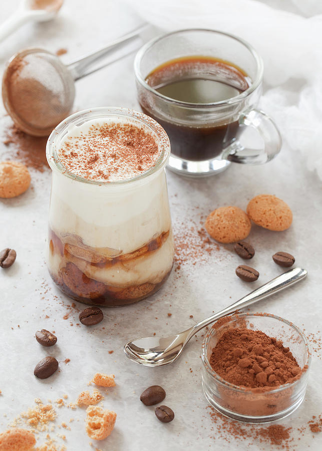 Tiramisu Dessert With Espresso Coffee And Amaretti Photograph by Jane Saunders
