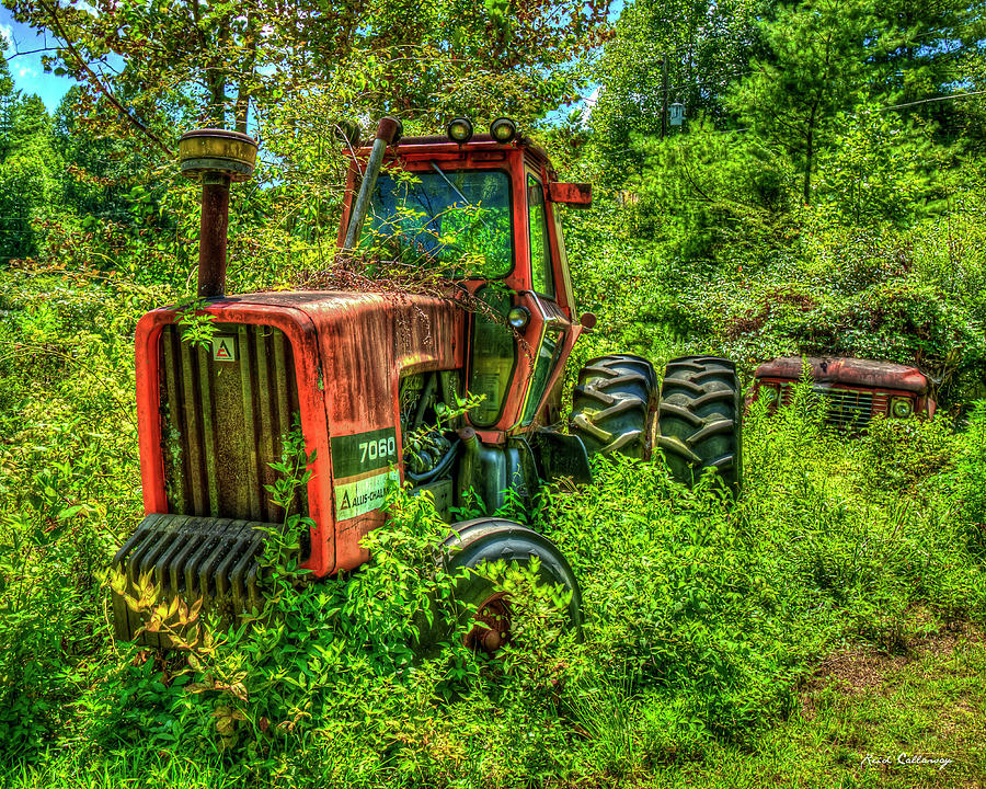 Tired and Retired allis Chamlers 7060 Antique Tractor Farming Art Photograph by Reid Callaway