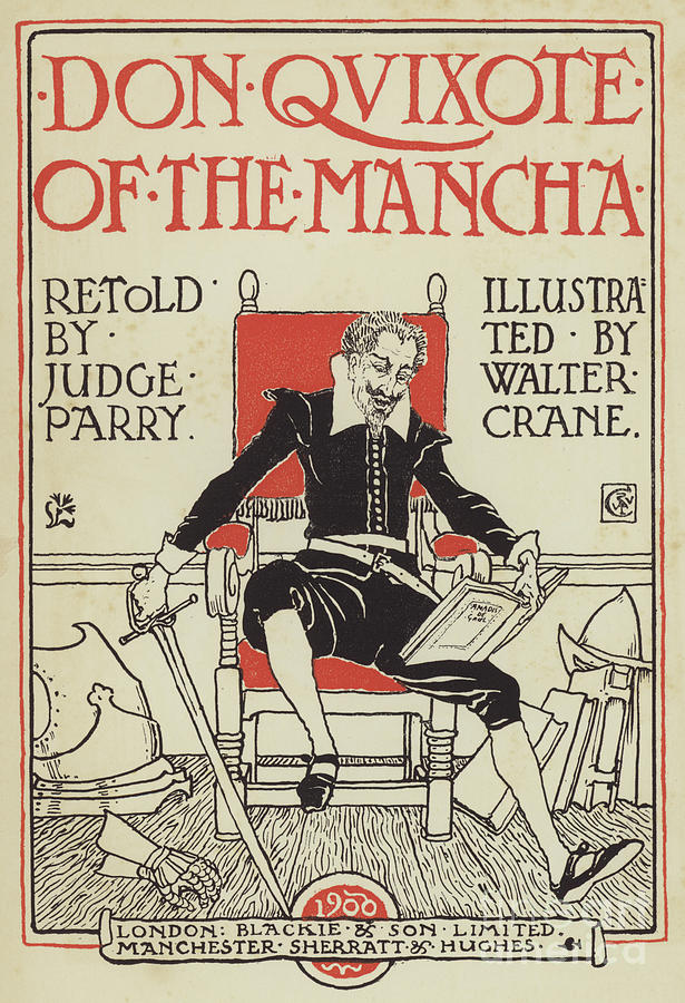 Title Page Illustration For Don Quixote Of The Mancha Painting by Walter Crane