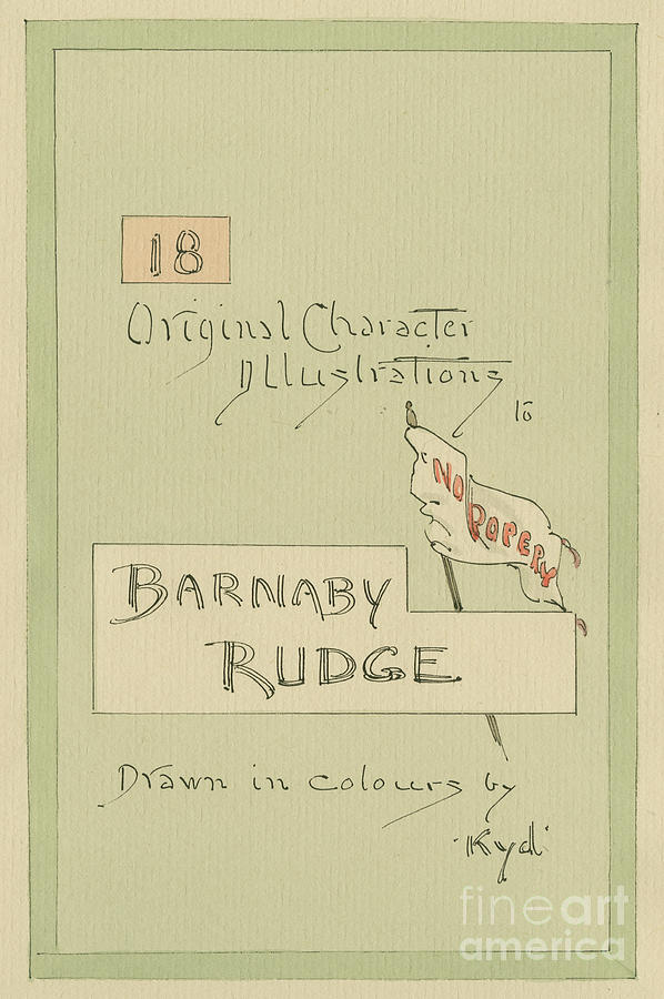 Title Page, Illustrations For barnaby Rudge, C.1920s Painting by Joseph Clayton Clarke