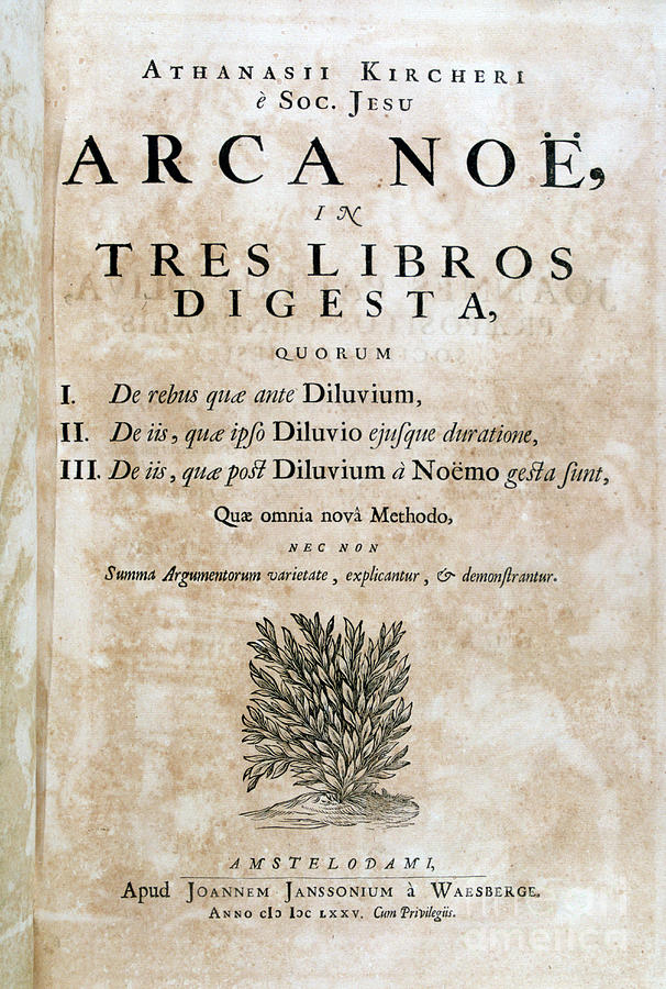 Title Page Of Arca Noe, 1675. Artist Drawing by Print Collector