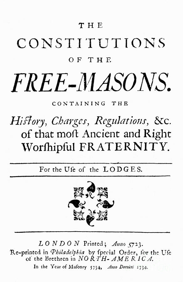Title Page Of The Freemason Constitution Photograph by Bettmann