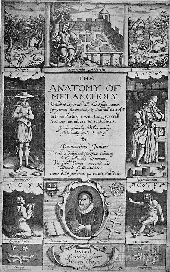 Title-page To Burtons Anatomy Drawing by Print Collector