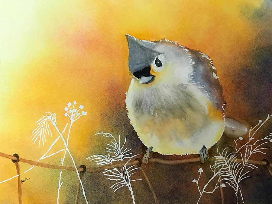 Titmouse Painting by Beth Fontenot