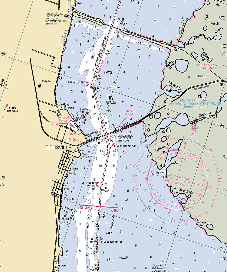 titusville-florida-nautical-chart-v6-mixed-media-by-bret-johnstad