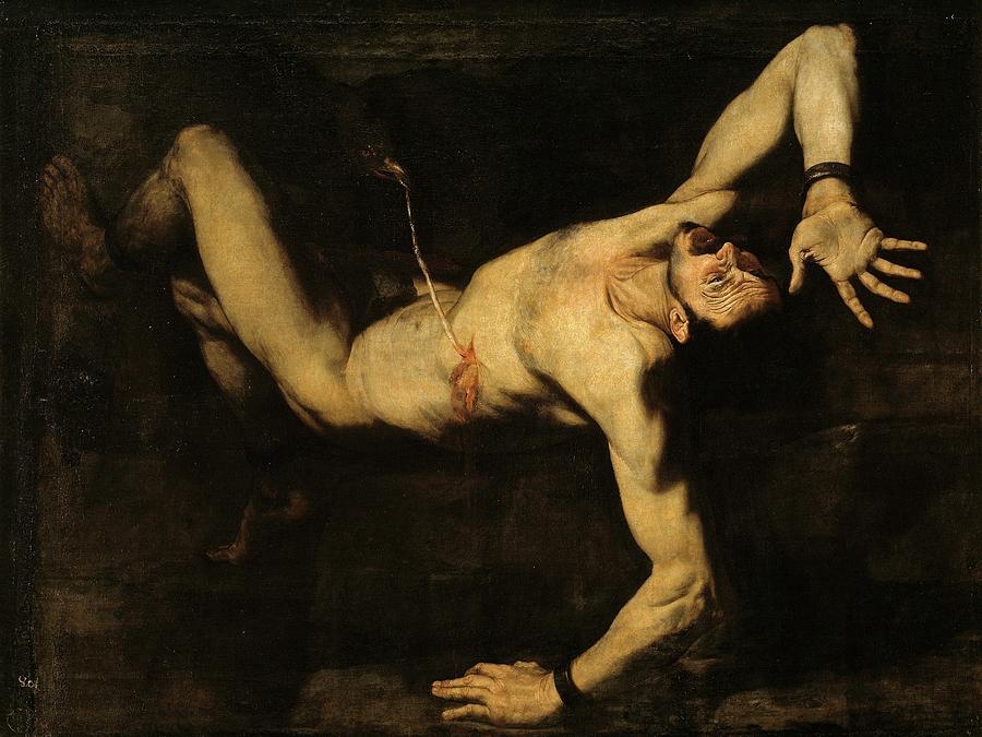 Tityus, 1632, Spanish School, Oil on canvas, 227 cm x 301 cm, P01113. PROMETHEUS. Painting by Jusepe de Ribera -1591-1652-